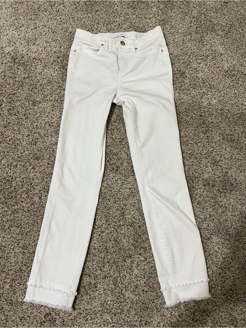 Lilly Pulitzer white skinny jean ankle detail size 2